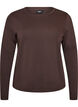 Lang&aelig;rmet basis T-shirt med rund hals, Brun, Packshot image number 0