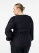 Bluse med smock og lange &aelig;rmer, Sort, Model image number 2