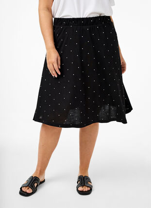 2-pak nederdel i viskose, Black / Black W. dot, Model image number 3