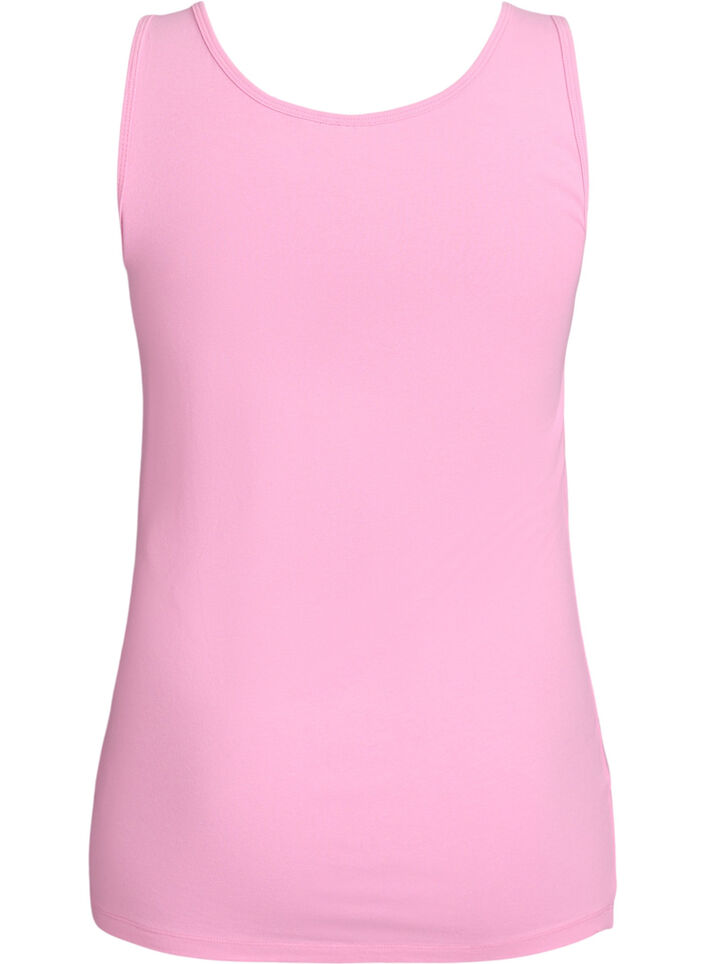 Ensfarvet basis top i bomuld, Lyser&oslash;d, Packshot image number 1