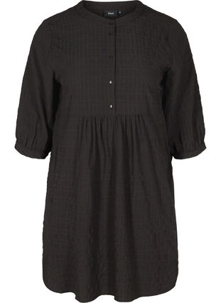 Skjorte tunika med 3/4 ærmer, Black, Packshot image number 0