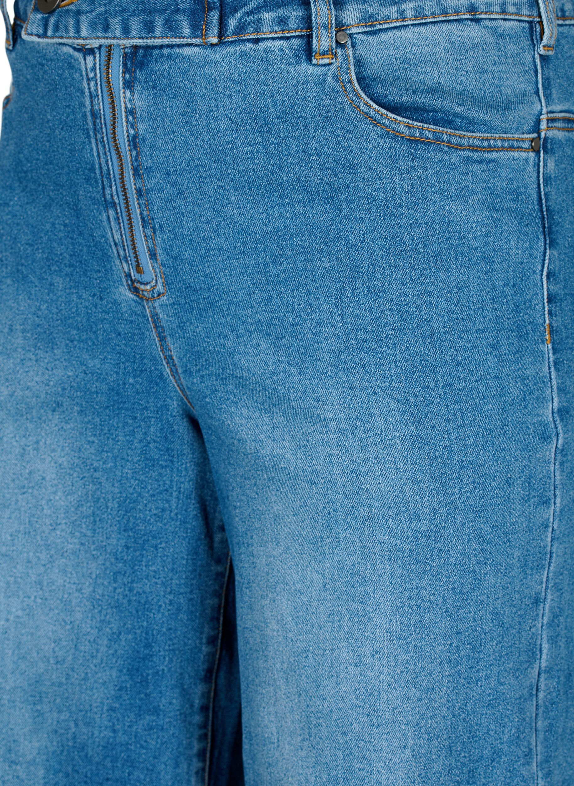 Zizzi Cropped jeans med vidde, Bl&aring;, Packshot image number 2