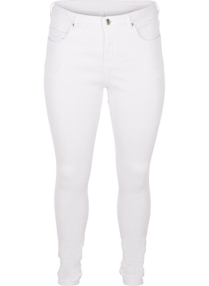 Super slim Amy jeans med h&oslash;j talje, White, Packshot image number 0