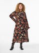 Midikjole med blomsterprint og aftageligt bindeb&aelig;lte, Sort, Model image number 0