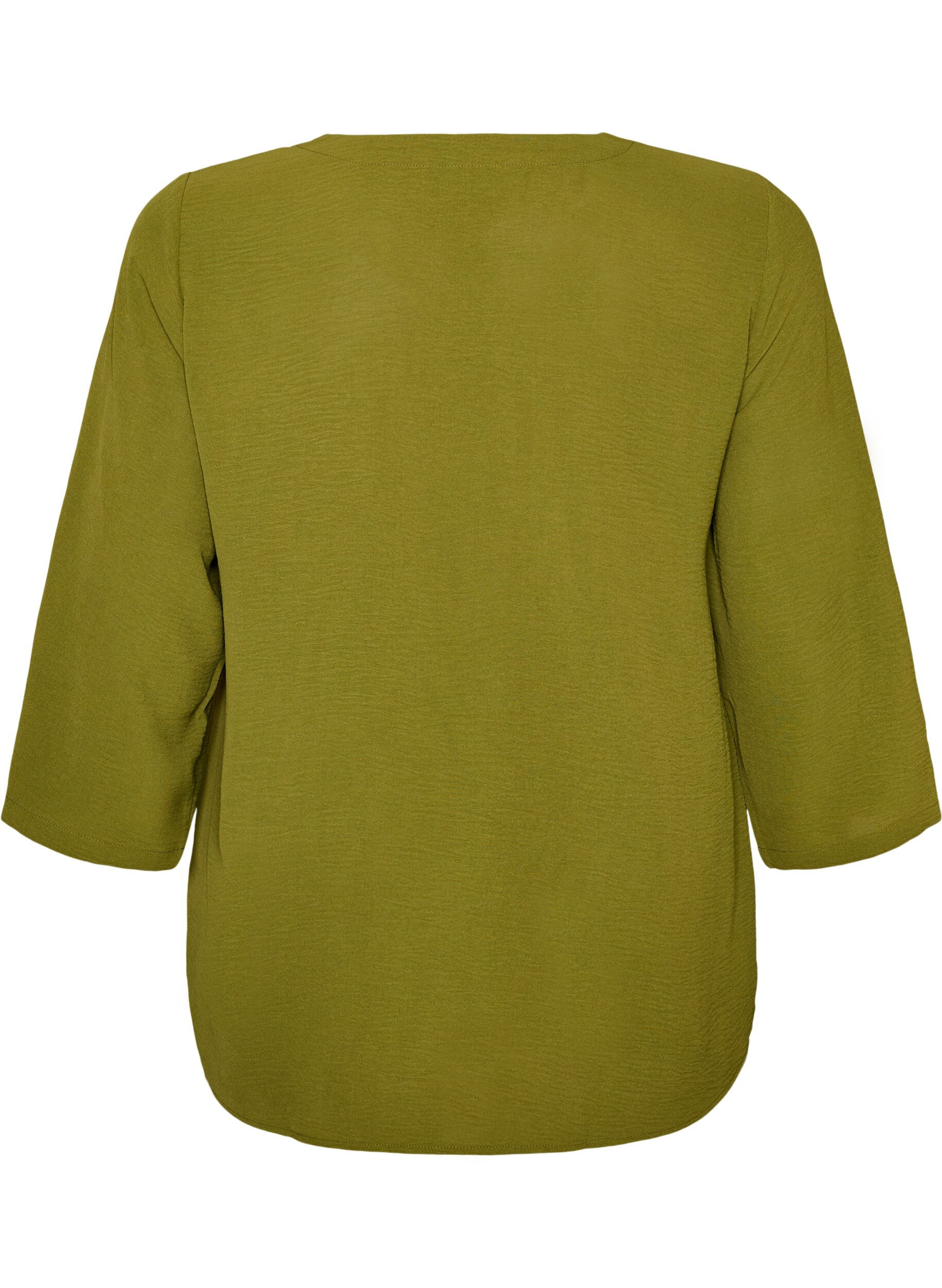 ZizziBluse med 3/4 &aelig;rmer, Gr&oslash;n, Packshot image number 1