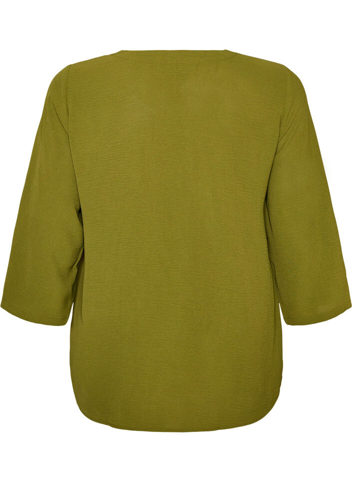 Bluse med 3/4 &aelig;rmer, Gr&oslash;n, Packshot image number 1