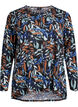 M&oslash;nstret bluse med lange &aelig;rmer, Bl&aring;, Packshot image number 0
