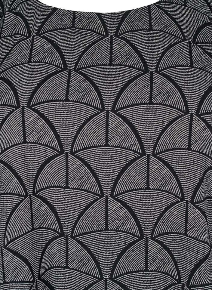 Kortærmet bluse med print, Black Grey Graphic , Packshot image number 2