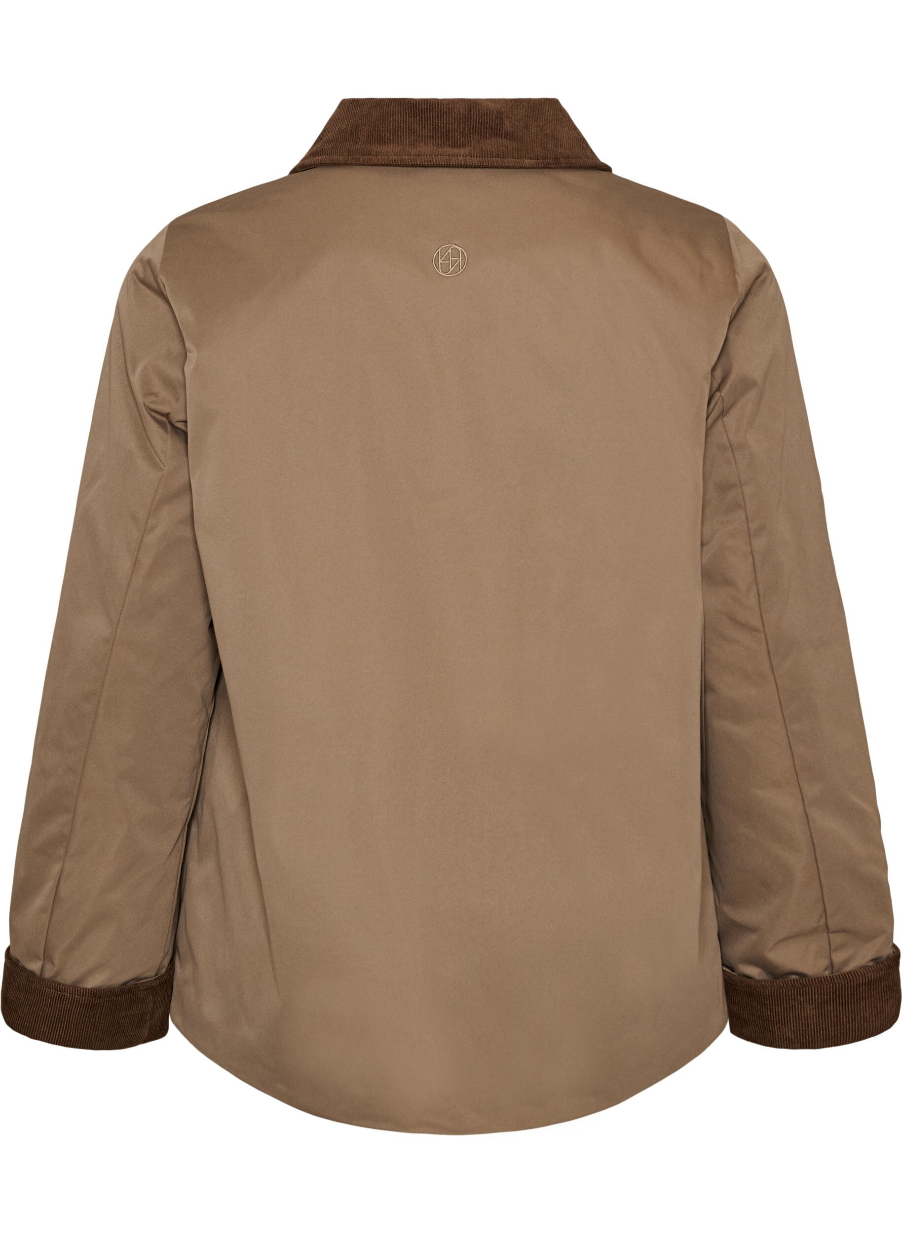 ZizziLet vatteret jakke med fl&oslash;jlskrave, Brun, Packshot image number 1