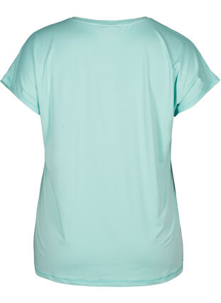 Ensfarvet trænings t-shirt, Aruba Blue, Packshot image number 1