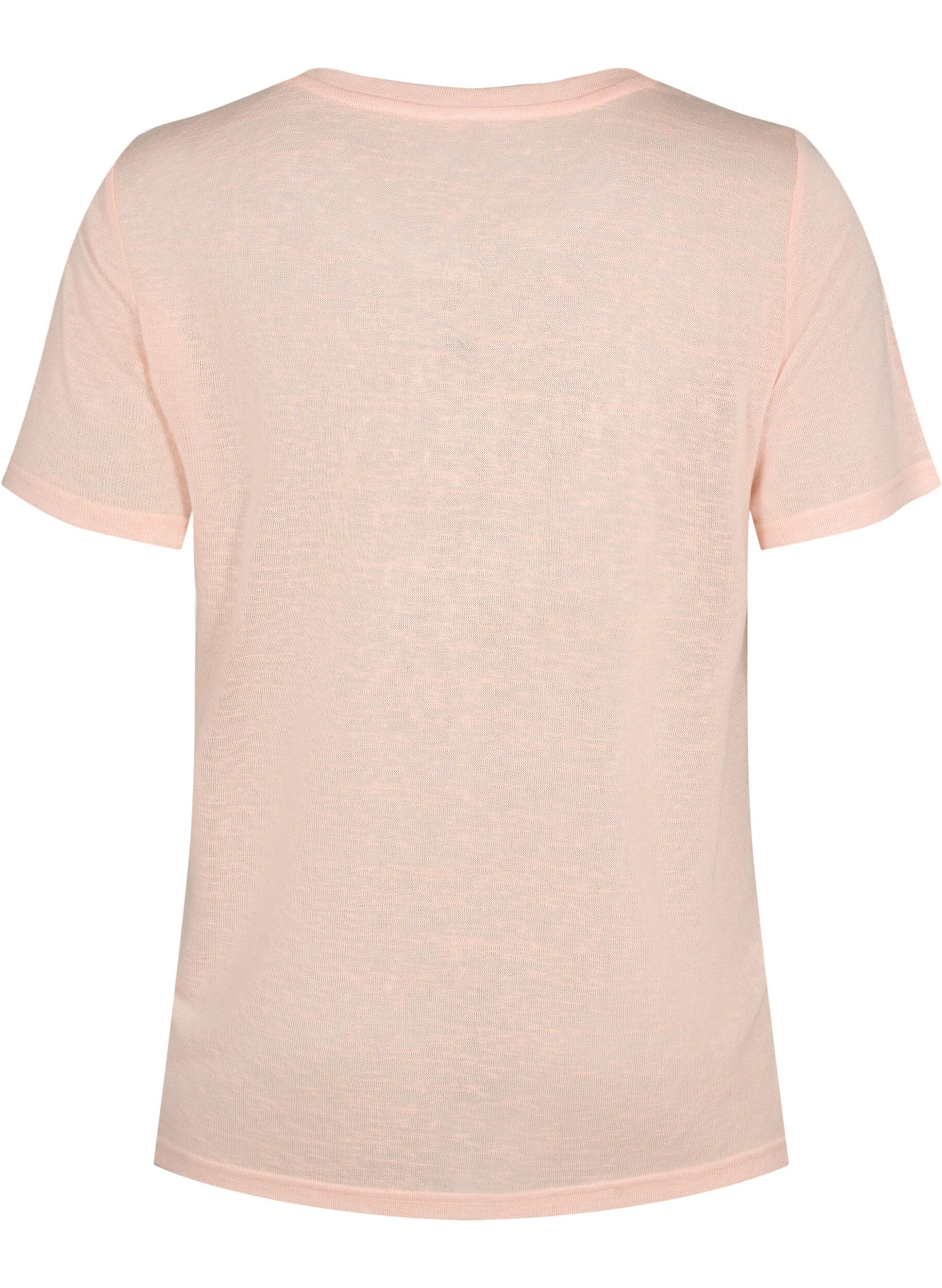 Zizzi T-shirt med nitter og rund hals, Pale Blush, Packshot image number 1