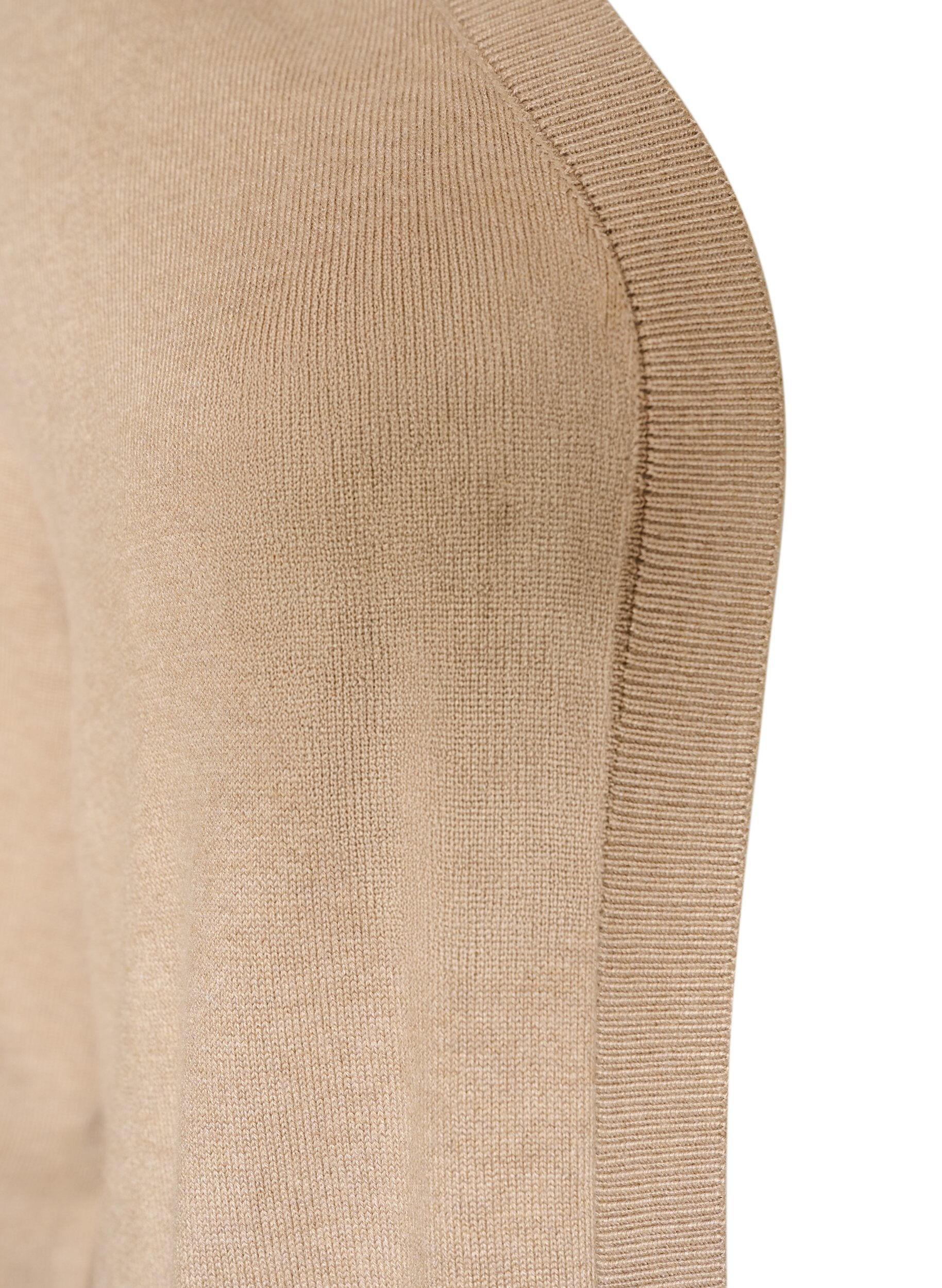 ZizziLang strikcardigan i viskosemix, Beige, Packshot image number 2