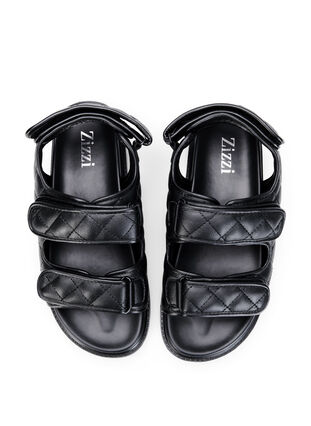 Wide fit læder sandal, Black, Packshot image number 2