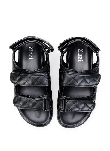 Wide fit læder sandal, Black, Packshot image number 2