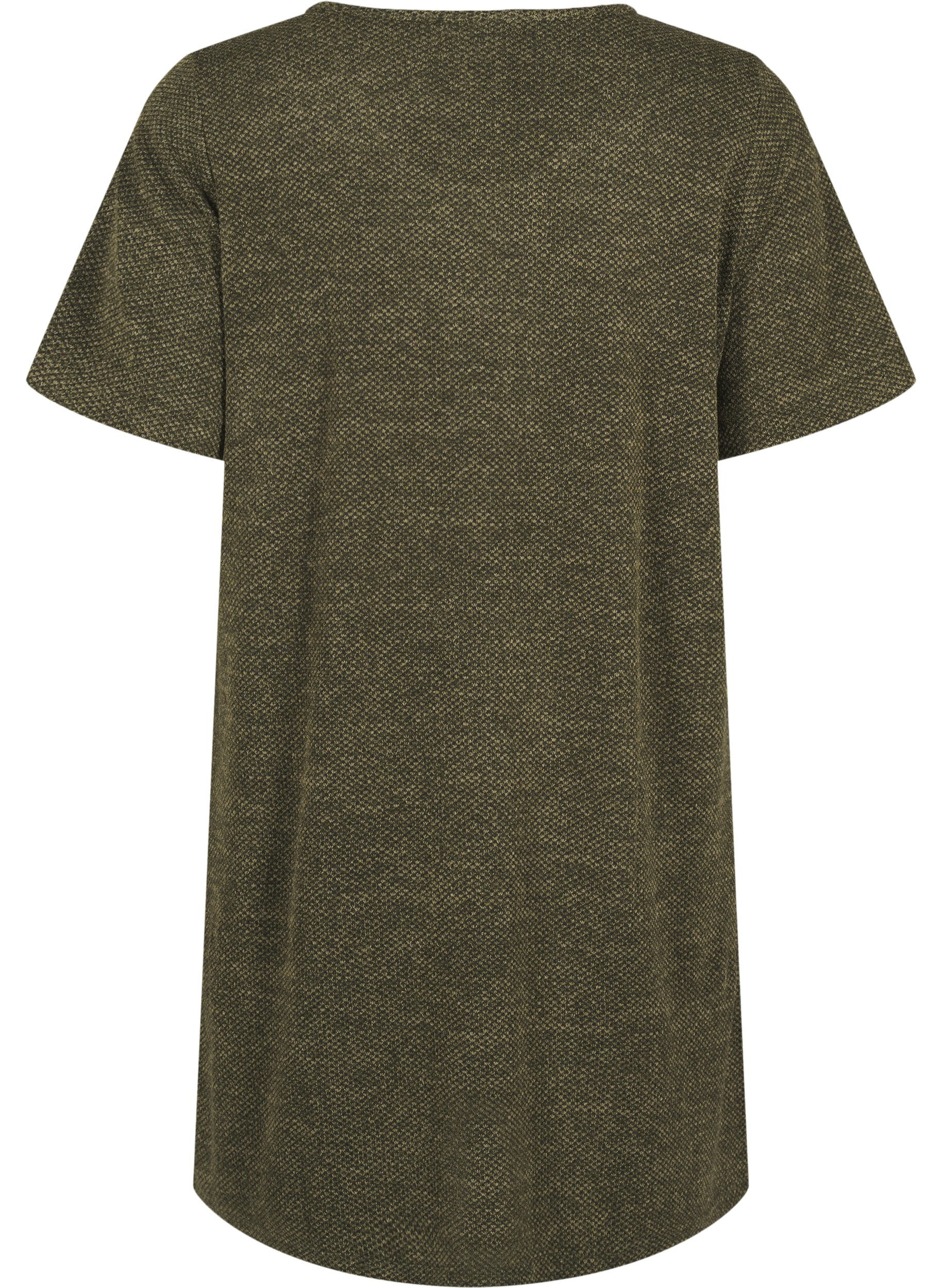 Zizzi T-shirt kjole med korte &aelig;rmer, Winter Moss, Packshot image number 1