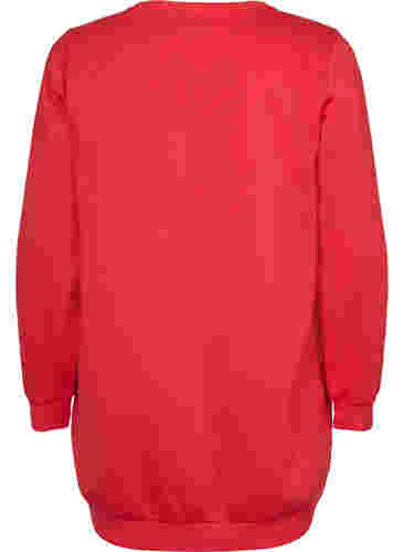 Lang sweatshirt med tekstprint, Hisbiscus, Packshot image number 1