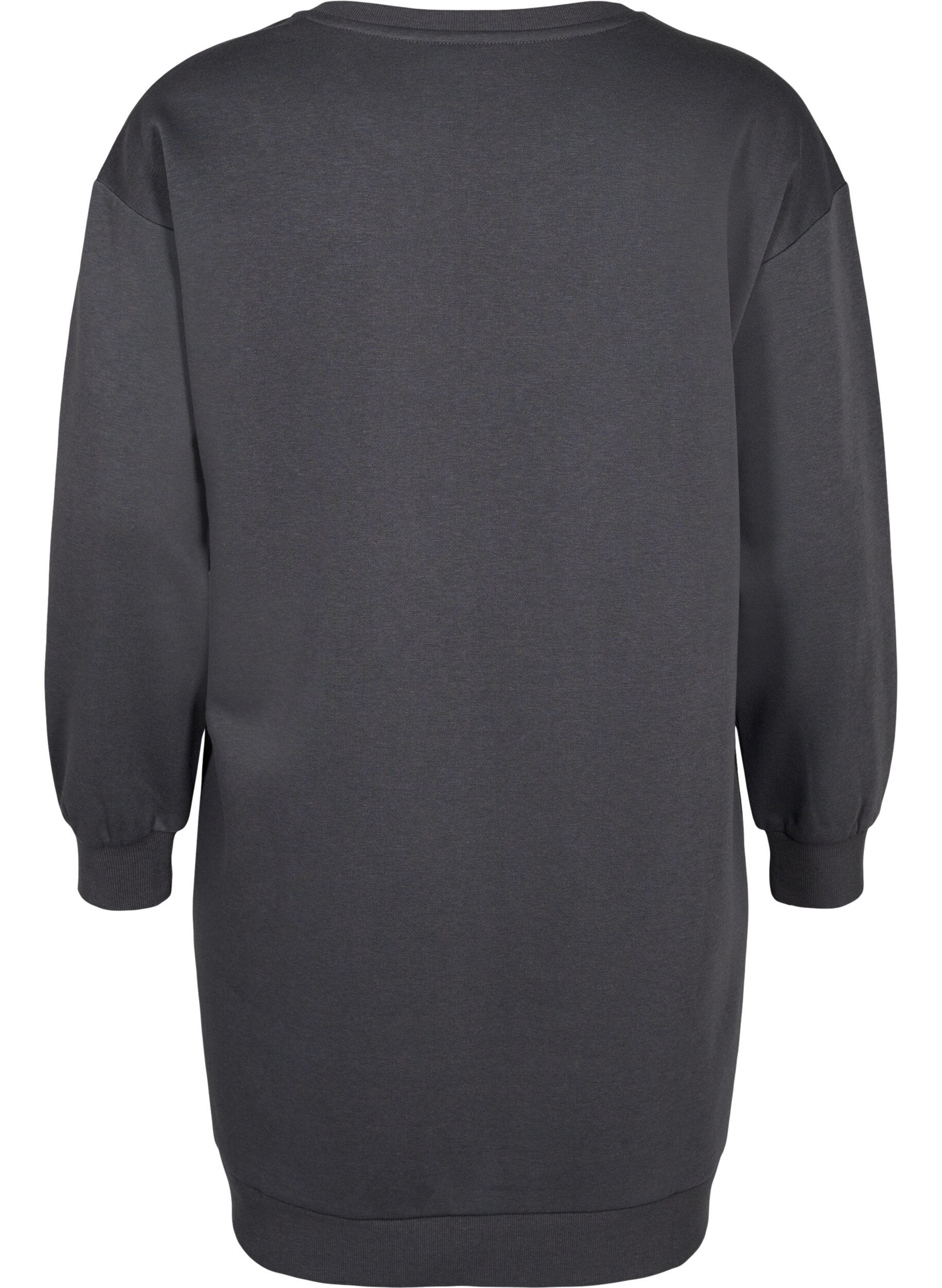 Zizzi Sweatkjole med broderede detaljer, Dark Grey, Packshot image number 1