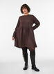 Kort jersey&shy;kjole med b&oslash;lget strukturm&oslash;nster, Brun, Model image number 1