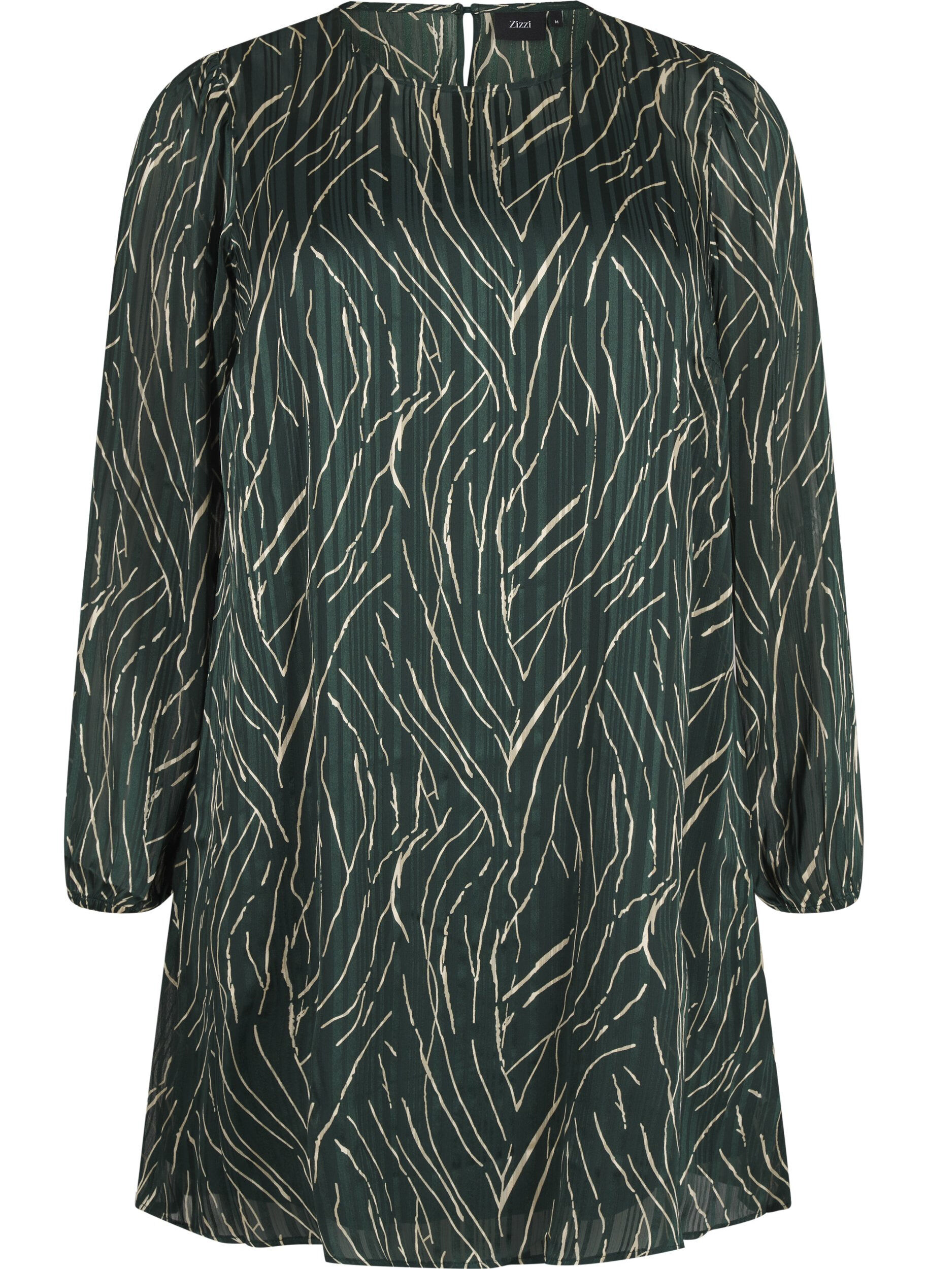 Zizzi Kort kjole med print og rund hals, Scarab Safari AOP, Packshot image number 0