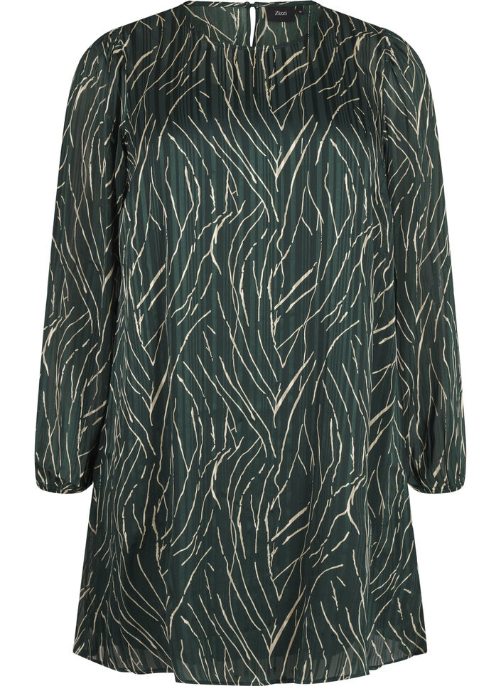 Kort kjole med print og rund hals, Scarab Safari AOP, Packshot image number 0