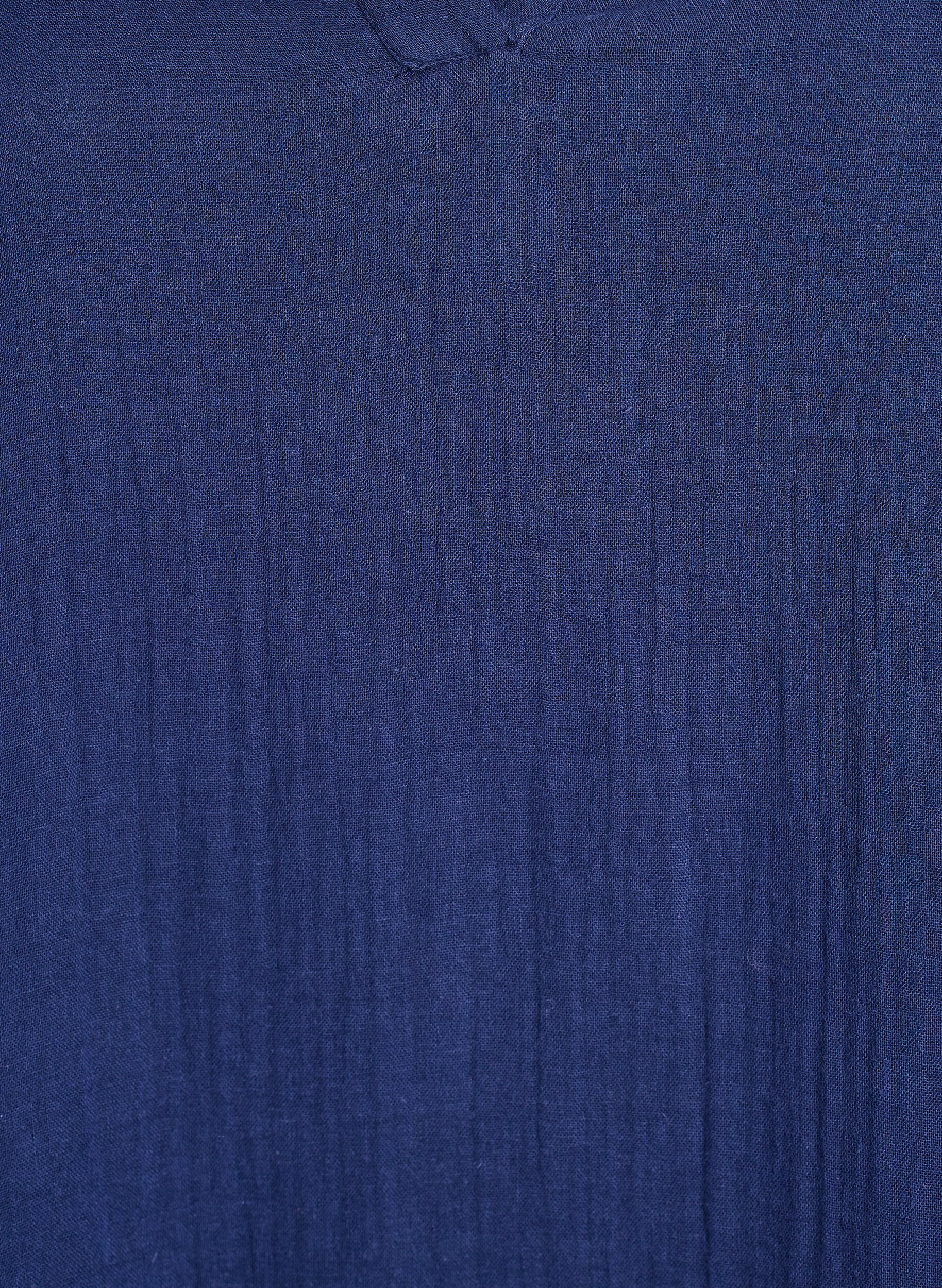 ZizziKort kjole i bomuldsmusselin med A-facon, Bl&aring;, Packshot image number 2