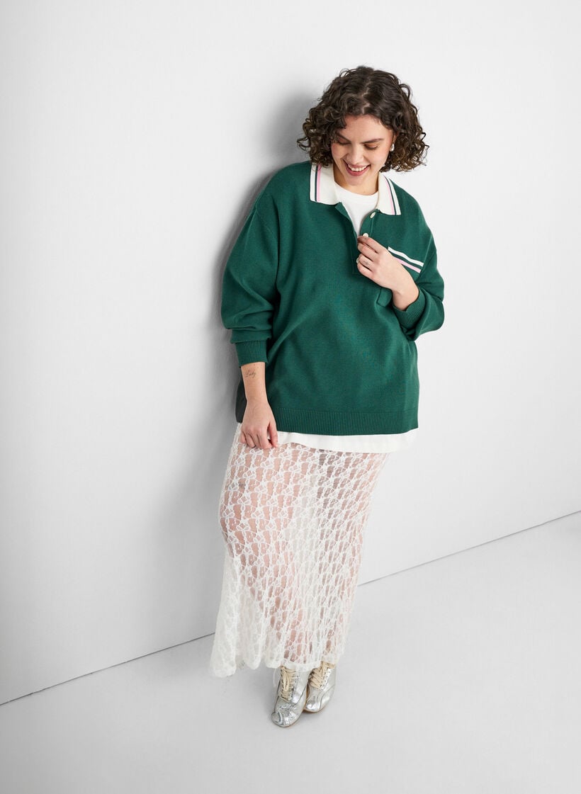 Lang nederdel i transparent blonde, Hvid, Image