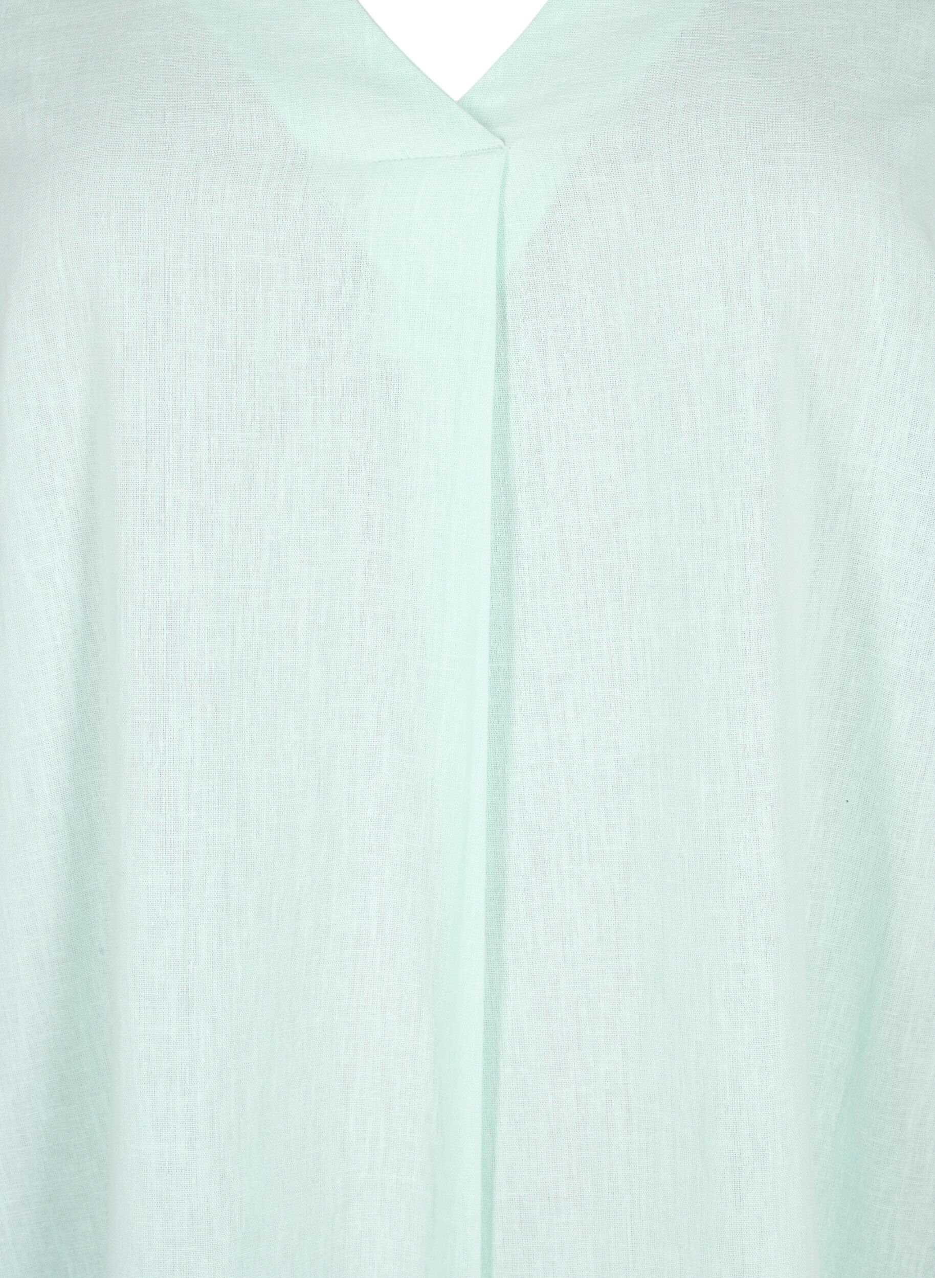 Zizzi Kaftankjole i bomuldsmix med h&oslash;r, Gr&oslash;n, Packshot image number 2