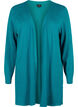 Strikket cardigan med slids og rib, Deep Lake Mel. , Packshot image number 0