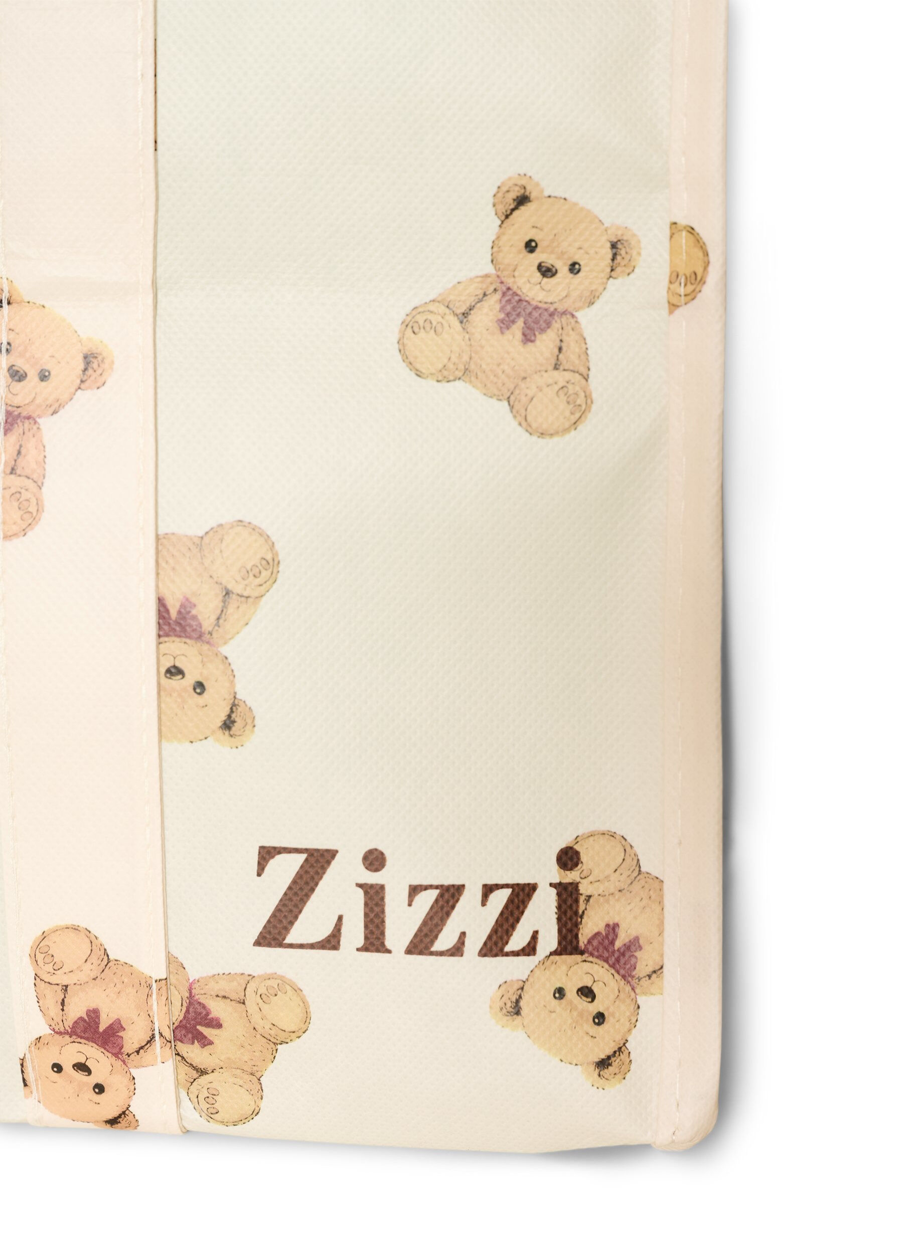 ZizziShoppingbag med lynl&aring;s, Beige, Packshot image number 2
