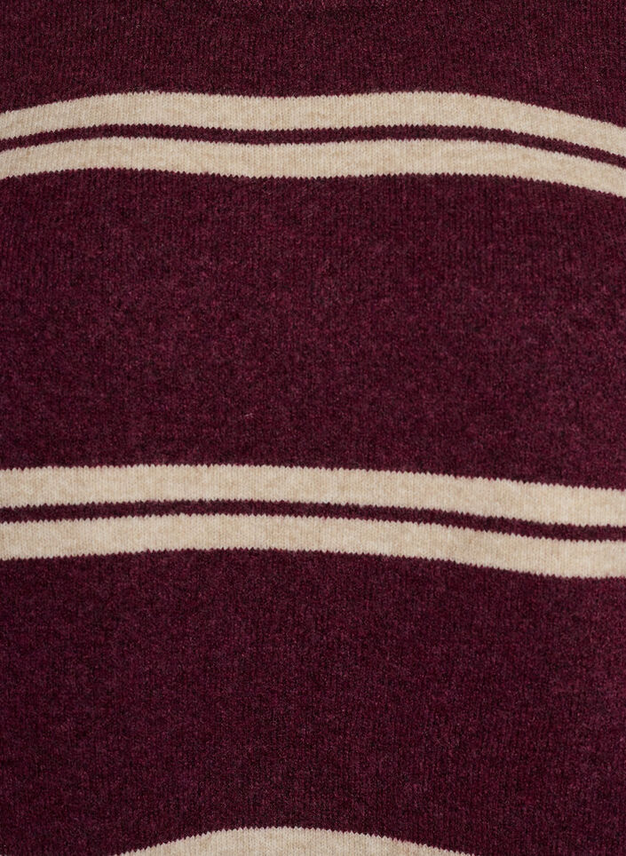 Strikbluse med dobbelte kontraststriber, R&oslash;d, Packshot image number 2