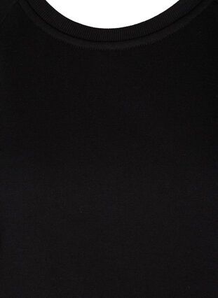Sweat bluse med pufærmer, Black, Packshot image number 2
