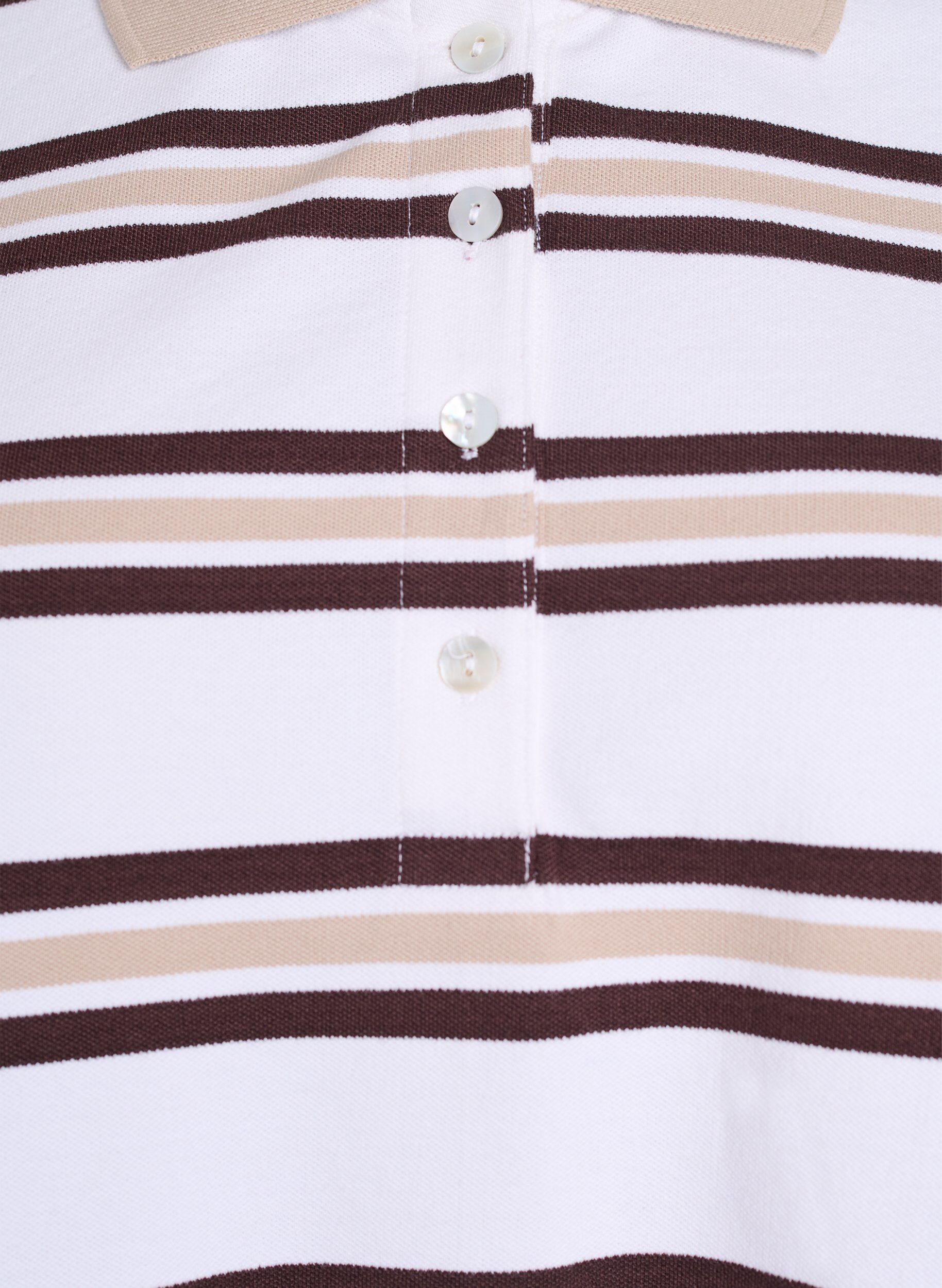 Zizzi Kort&aelig;rmet poloshirt, Vanilla, Packshot image number 2