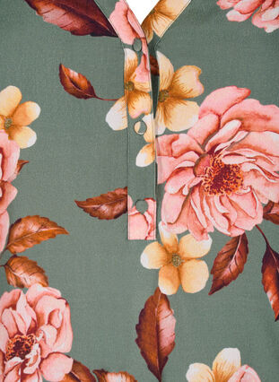 Langærmet viskose bluse med blomsterprint, Flower AOP, Packshot image number 2