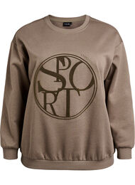 Sweatshirt med motiv, Walnut