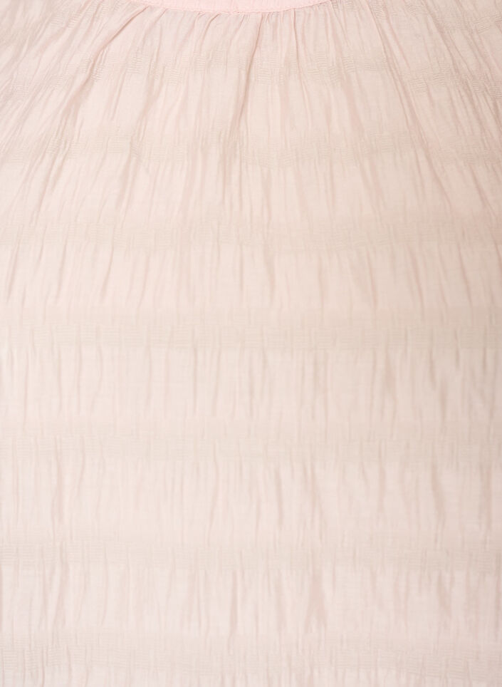 &AElig;rmel&oslash;s bluse med struktur og fl&aelig;ser, Lyser&oslash;d, Packshot image number 2