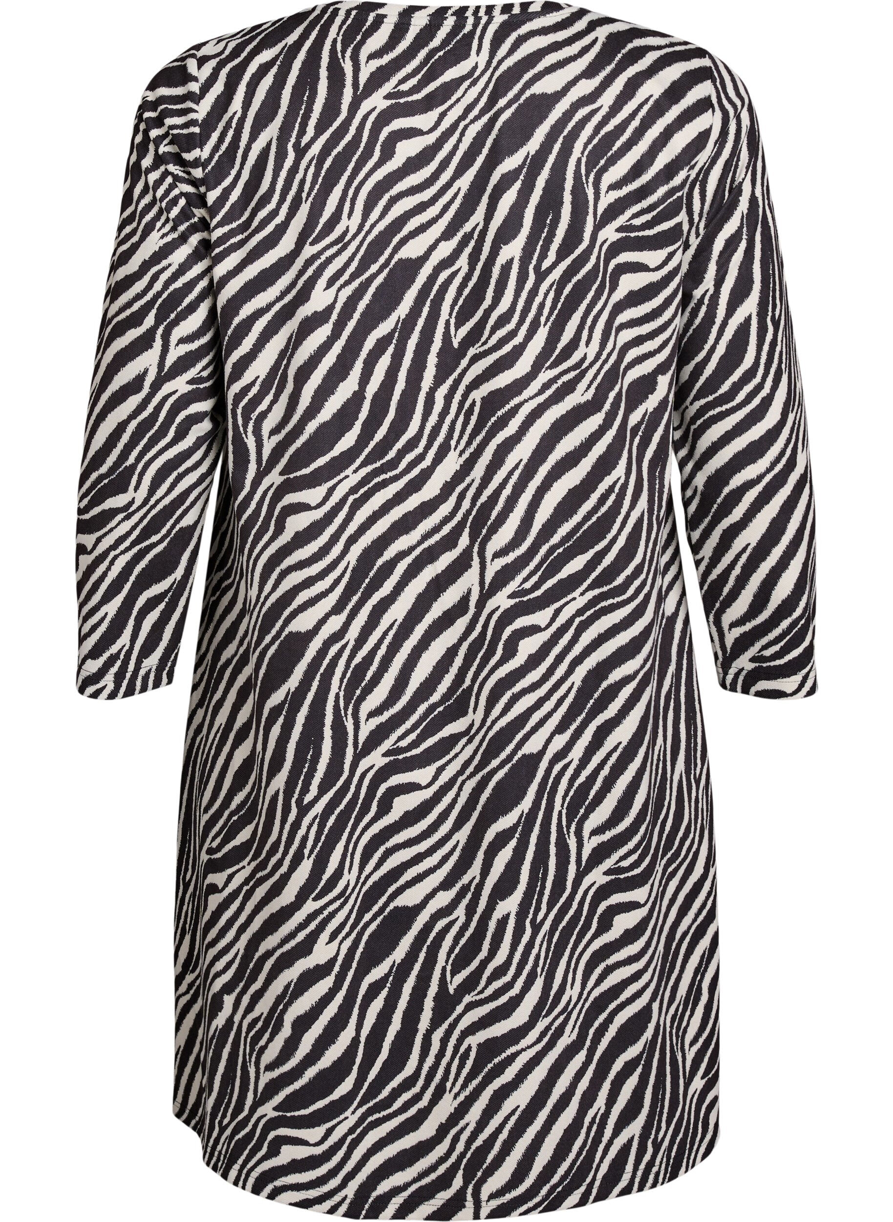 Zizzi FLASH - Kort kjole med A-snit og 7/8 &aelig;rmer, Sort, Packshot image number 1