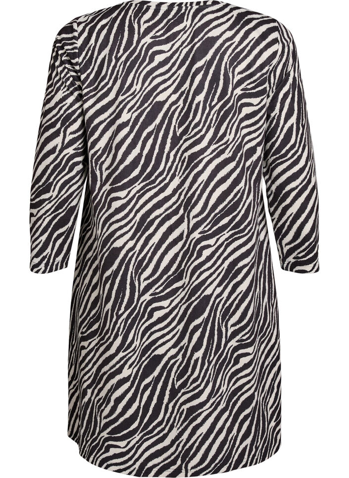 FLASH - Kort kjole med A-snit og 7/8 ærmer, Sort, Packshot image number 1