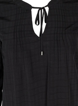 Langærmet tunika med bindedetalje, Black, Packshot image number 2