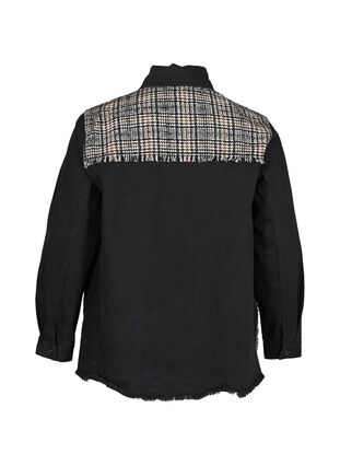 Denim jakke med tern, Black, Packshot image number 1