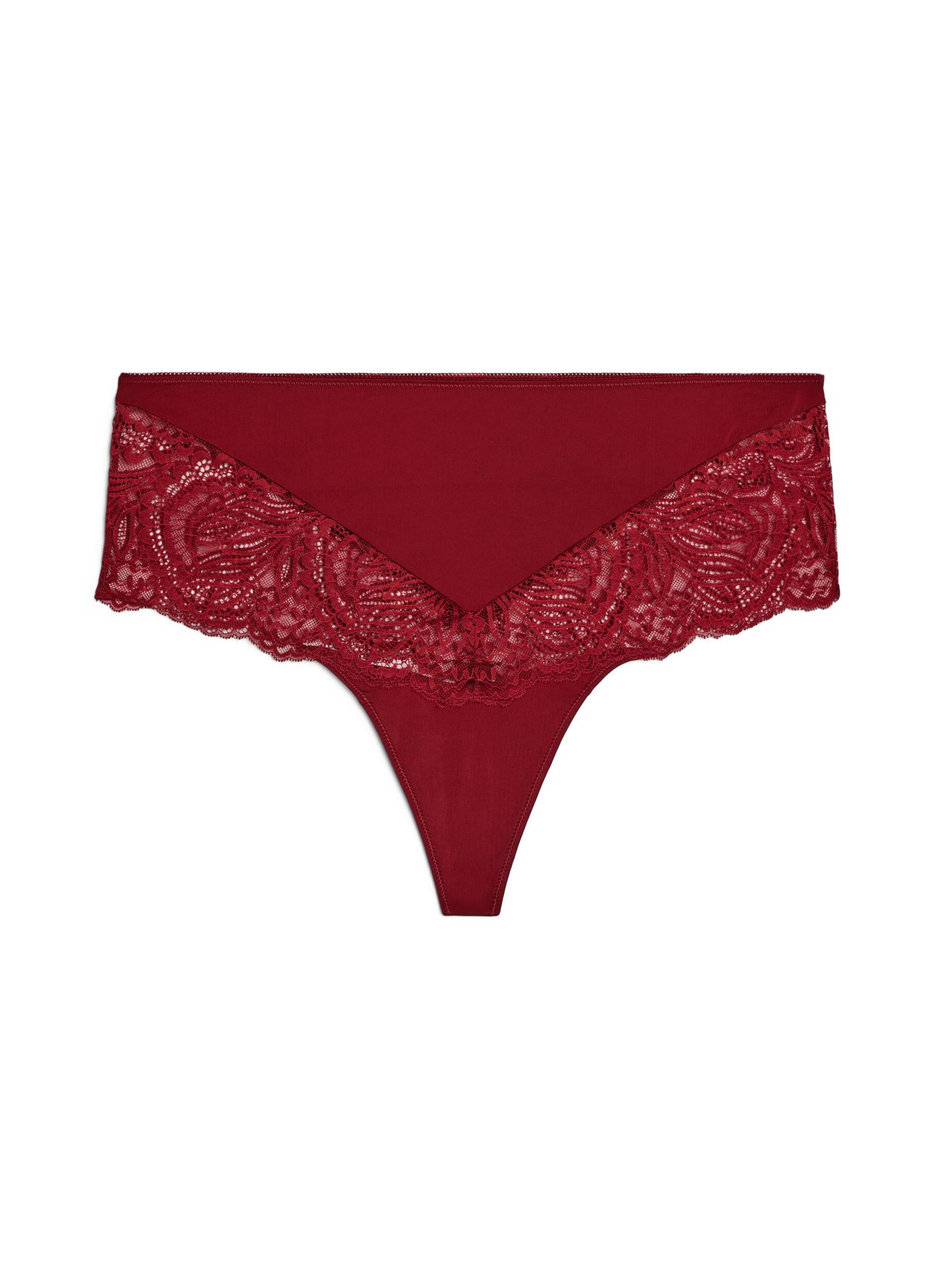 ZizziHipster-string med blonde og h&oslash;j talje, R&oslash;d, Packshot image number 0