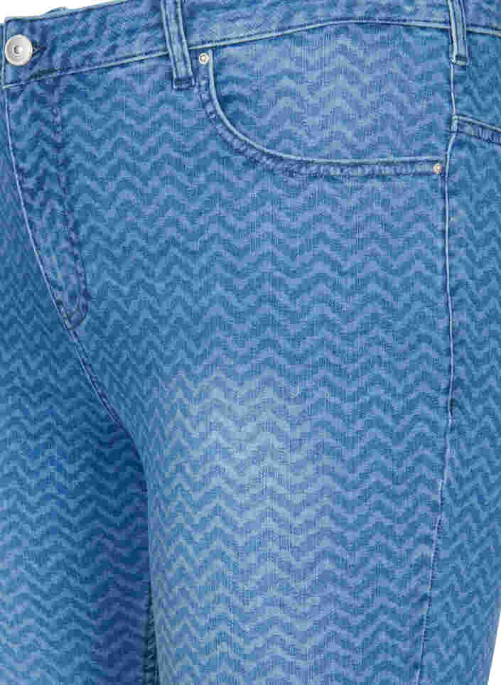 Printede Amy jeans med høj talje, Ethnic Print, Packshot image number 2