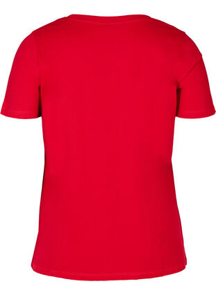Jule t-shirt med pailletter, Red, Packshot image number 1