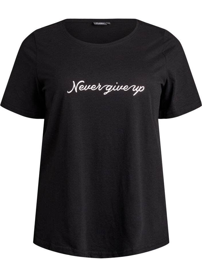 T-shirt med motiv, Sort, Packshot image number 0