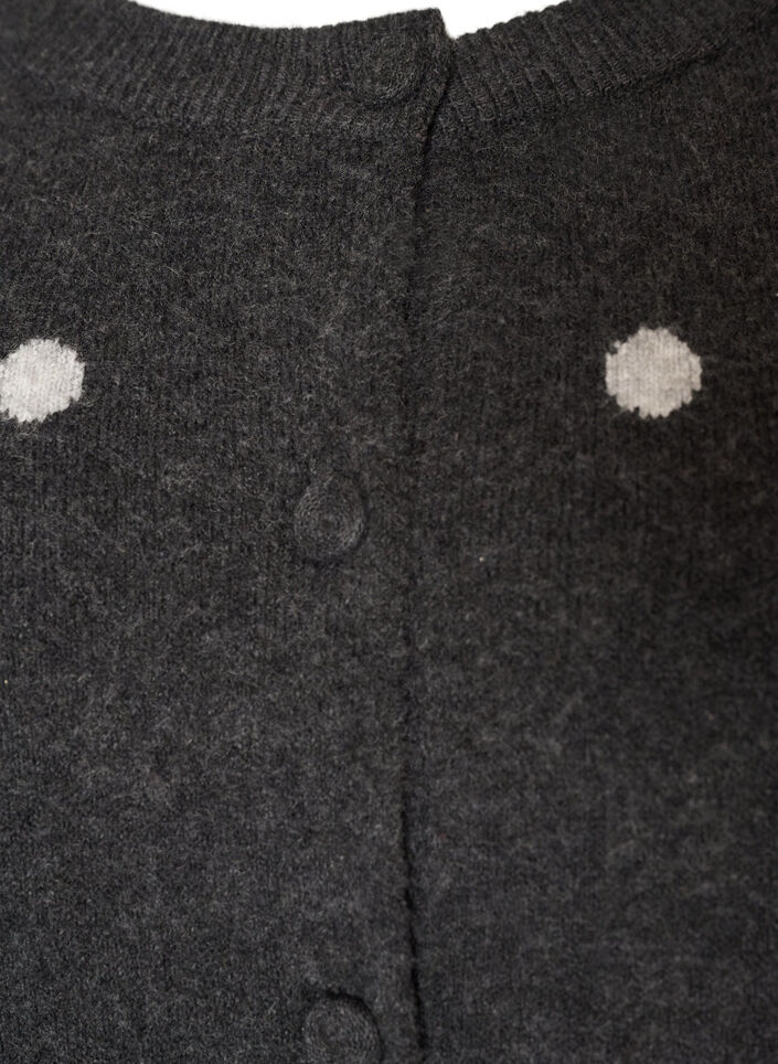 Cardigan med prikket m&oslash;nster, Gr&aring;, Packshot image number 2