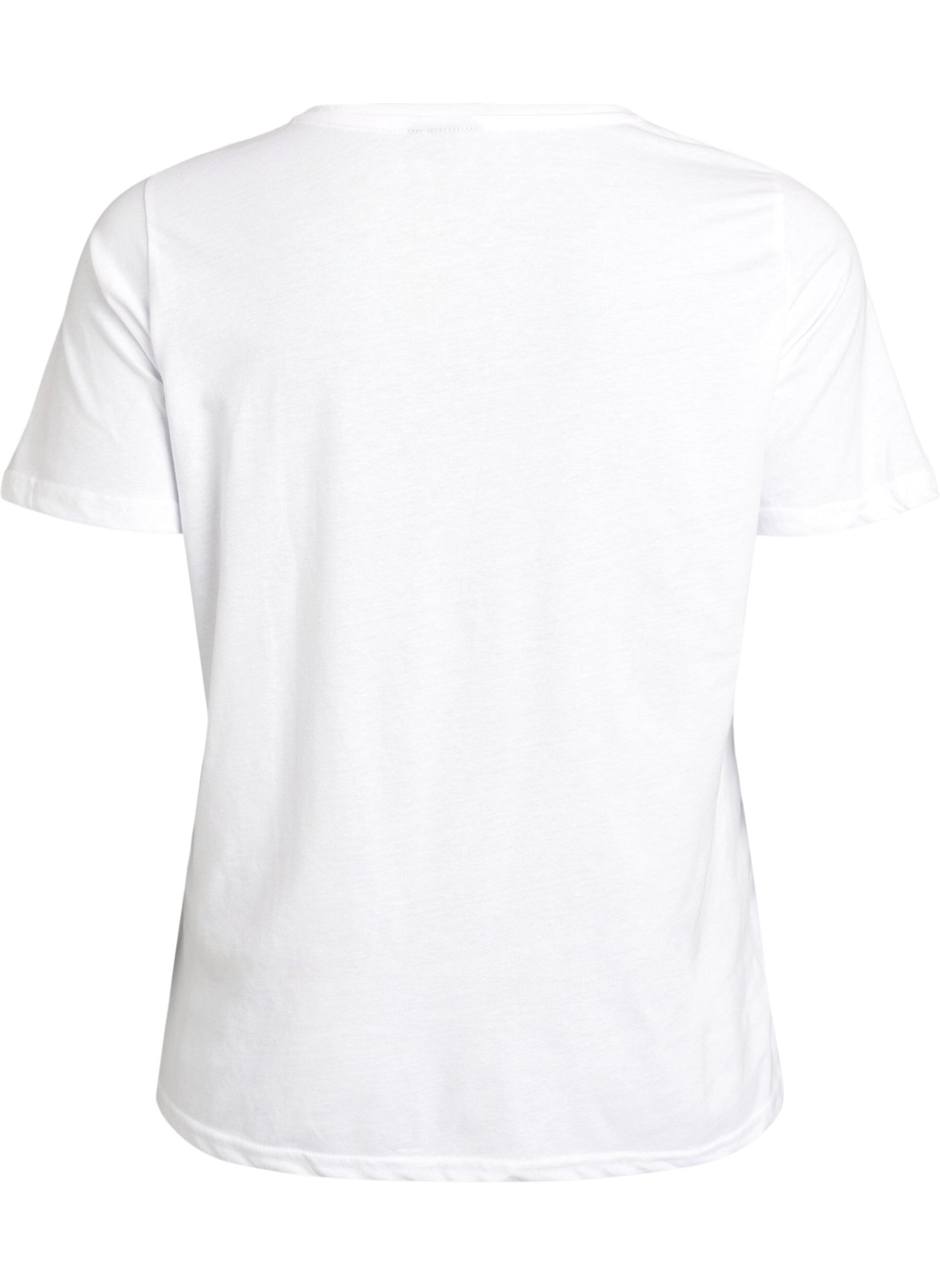 Zizzi FLASH - T-shirt med motiv, Hvid, Packshot image number 1