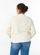 Kabelstrikket cardigan med gyldne knapper, Vanilla, Model image number 2