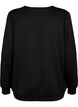 Sweatshirt med v-hals og lomme, Black, Packshot image number 1