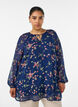 Tunika med blomsterprint og A-form, Bl&aring;, Model image number 0