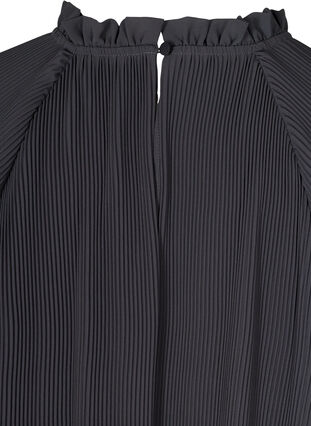 Plisseret kjole med v-udskæring og a-form, Asphalt ASS, Packshot image number 3