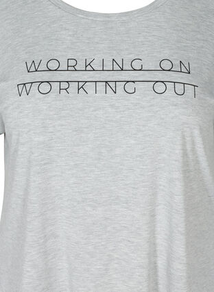 Kortærmet trænings t-shirt med tryk, Light Grey Melange, Packshot image number 2